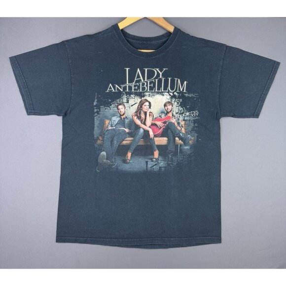 Vintage Y2K Lady Antebellum Band Tee Music Concert Tour Promo Black Shirt Art - Picture 1 of 11